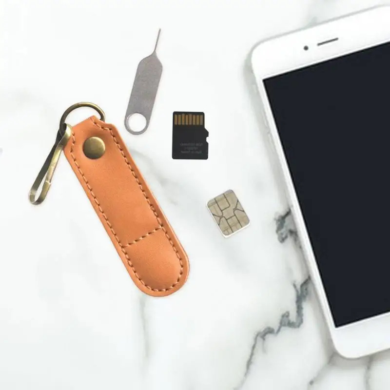 Держатель для Sim-карты из искусственной кожи, эжектор, сумка для хранения инструментов со съемным уплотнительным кольцом, Портативная сумка для телефона и карты, рождественские подарки