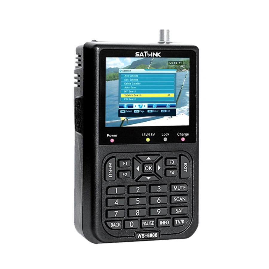 SATLINK WS6906 спутниковый ТВ-Искатель 3,5 дюймов Портативный ЖК-дисплей высокой четкости данных цифровой спутниковый искатель сигнала