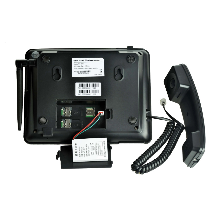 Фиксированный беспроводной телефон с двумя SIM-картами GSM и FM-радио, MP3-плеер, внутренняя антенна, поддержка русский, испанский, французский, арабский, итальянский