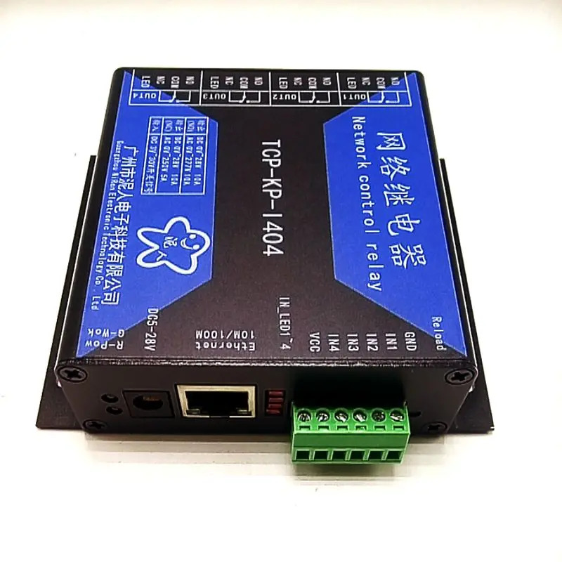 Релейный модуль сети промышленного класса 4, реле Ethernet, удаленный сетевой коммутатор, 4-полосный изолированный вход