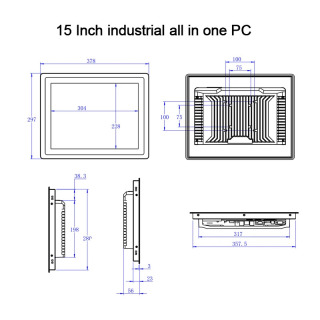 15 dyuymli sig'imli sensorli sanoat kompyuteri Intel i5-8365U, Wi-Fi modulli protsessor, o'rnatilgan mashinani boshqarish kompyuteri