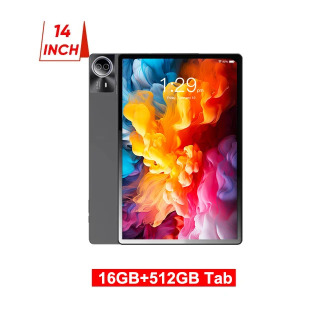 Новейший 14-дюймовый планшетный ПК с большим экраном, Android 14, планшет 16 + 512 ГБ, телефонный звонок BT 5G, Wi-Fi-панель для обучения/листовой музыки/кухни Красный Пакет 1