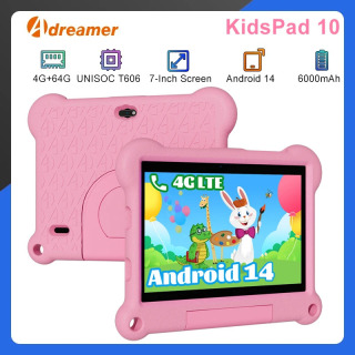 10-дюймовый детский планшет Adreamer KidsPad10Pro 4GB 64GB с образовательным программным обеспечением для детей, защитный чехол для учебы и игр Красный