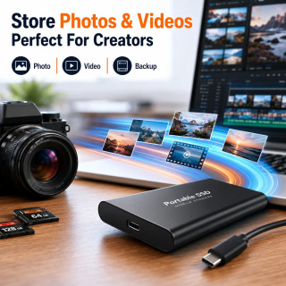 Kompyuter/MAC/noutbuk/telefon uchun tashqi qattiq holatdagi yangi 1TB portativ SSD 2TB yuqori sig‘imli HDD USB3.1 tashqi qattiq disk