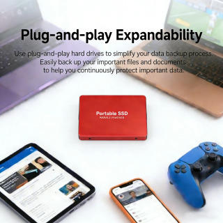 4TB tashqi qattiq disk, 8TB portativ SSD, tashqi SSD, katta xotira, kompyuter/Mac/telefon uchun yuqori tezlikda saqlash