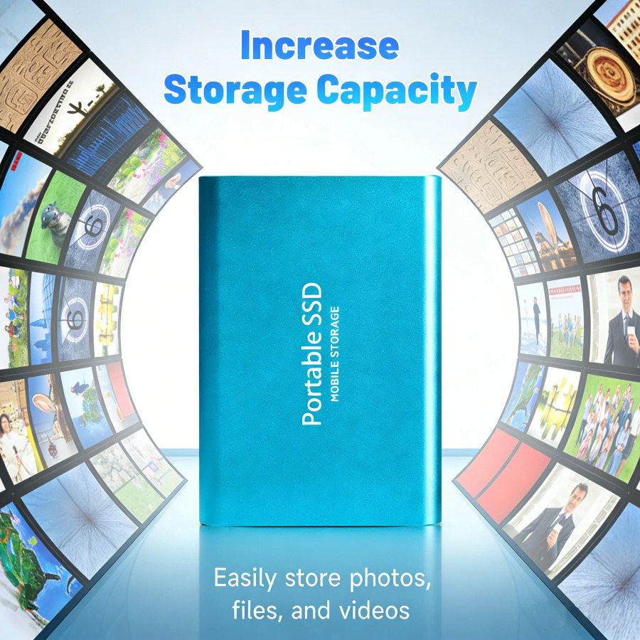4TB tashqi qattiq disk, 8TB portativ SSD, tashqi SSD, katta xotira, kompyuter/Mac/telefon uchun yuqori tezlikda saqlash