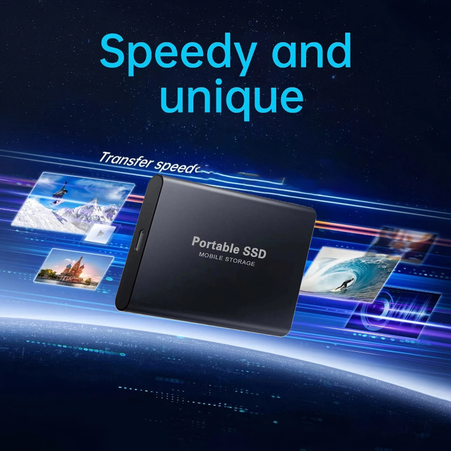 Новый внешний жесткий диск 2 ТБ Портативный SSD 4 ТБ Высокоскоростной жесткий диск 128 ТБ Массовый мобильный твердотельный накопитель USB3.1 для ноутбуков/ПК/MAC