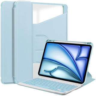 Чехол для планшета Ipad Air 13 2025 2024, прозрачный 360° планшет ° кожаный чехол для вращающейся клавиатуры небесно-голубой Ipad pro 11