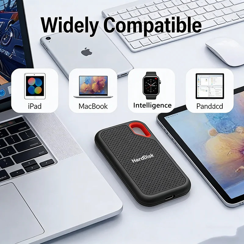 Внешний жесткий диск USB-C для мобильного хранения данных, документов, музыки и фильмов, с функцией передачи данных