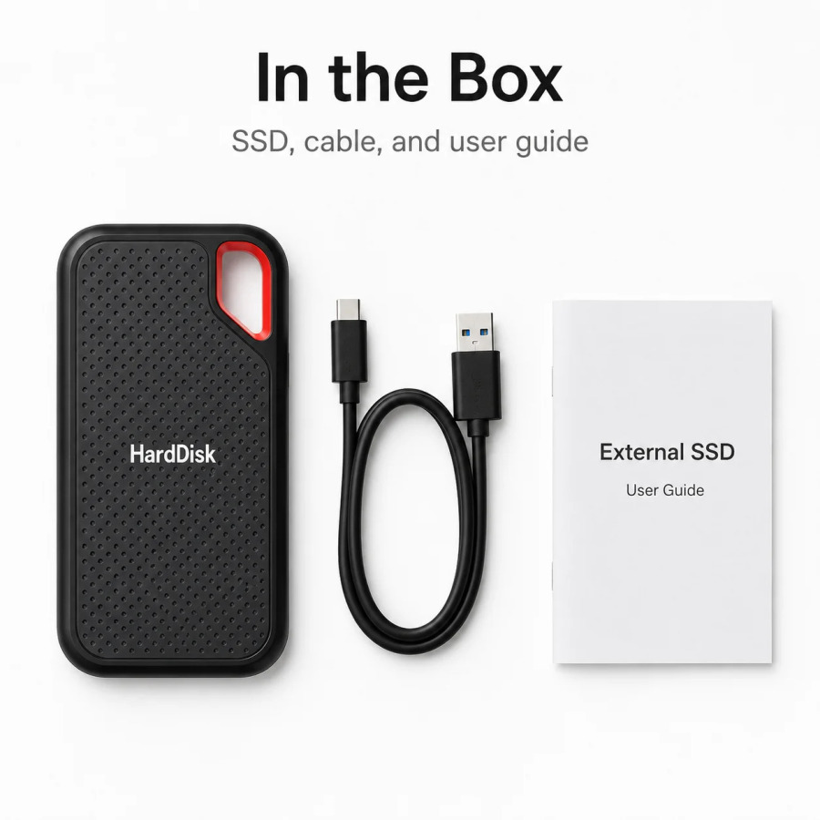 Noutbuklar, shaxsiy kompyuterlar va MacBooklar uchun tashqi SSD 1TB 2TB Type-C portativ diski