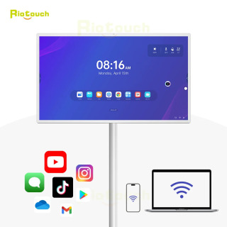 Портативный 32-дюймовый монитор с сенсорным экраном Smart TV Android 14 Дисплей Умная интерактивная панельная дополнительная камера для фитнеса