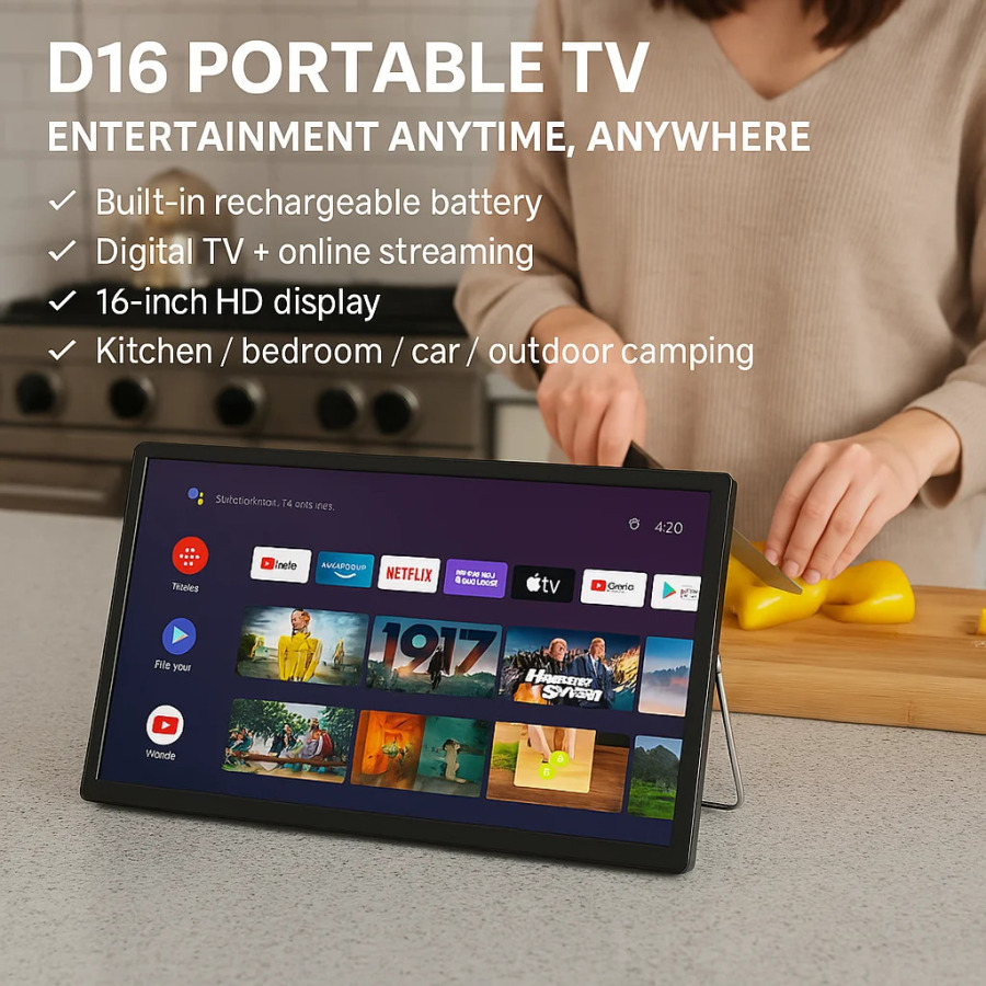 Портативный цифровой смарт-телевизор Wi-Fi, мини-светодиодный телевизор GTV Google TV с FM-радио DVB-T2/ATSC/ISDB