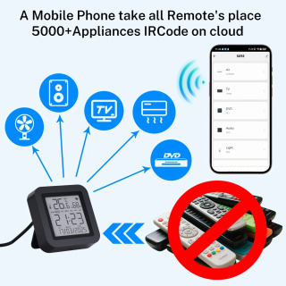 Wi-Fi Tuya Умный ИК-пульт дистанционного управления с датчиком температуры и влажности Автоматизация умного дома Работа с Smart Life Alexa Google Home