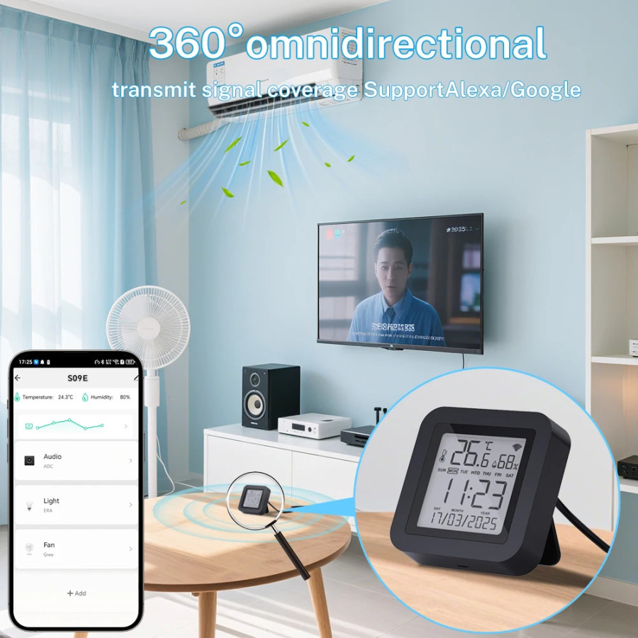 Wi-Fi Tuya Умный ИК-пульт дистанционного управления с датчиком температуры и влажности Автоматизация умного дома Работа с Smart Life Alexa Google Home