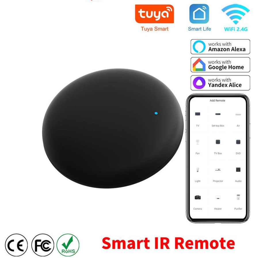 Tuya Wi-Fi умный ИК-пульт дистанционного управления для умного дома для ТВ-кондиционера Alexa пульт дистанционного управления работает с Google Home Yandex Google