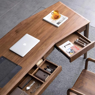 Ijroiya ofis stoli minimalist ixcham yog'ochdan o'rganish uchun noyob mebel