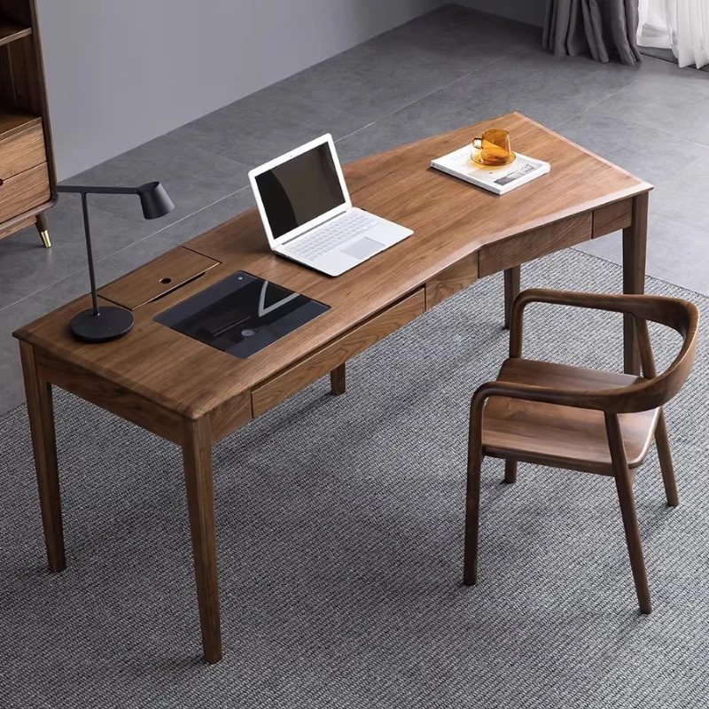 Ijroiya ofis stoli minimalist ixcham yog'ochdan o'rganish uchun noyob mebel