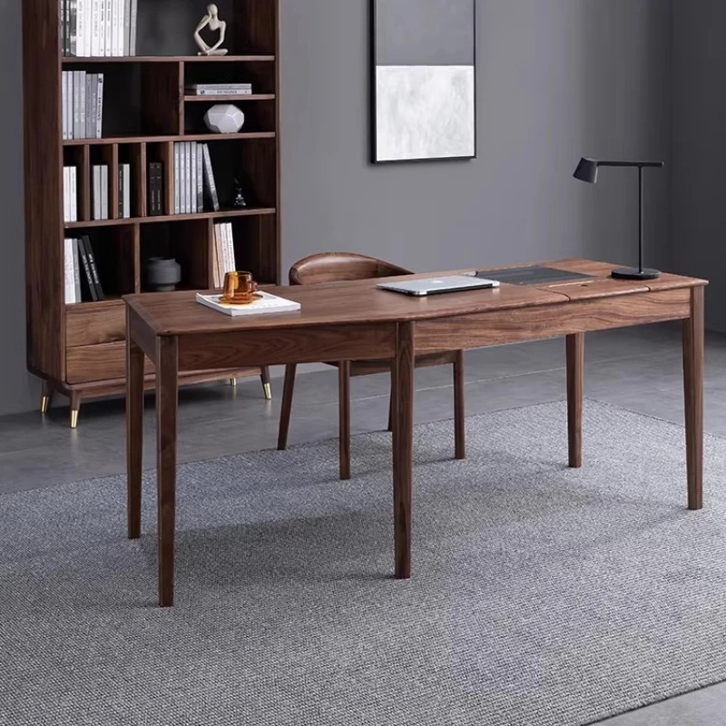 Ijroiya ofis stoli minimalist ixcham yog'ochdan o'rganish uchun noyob mebel