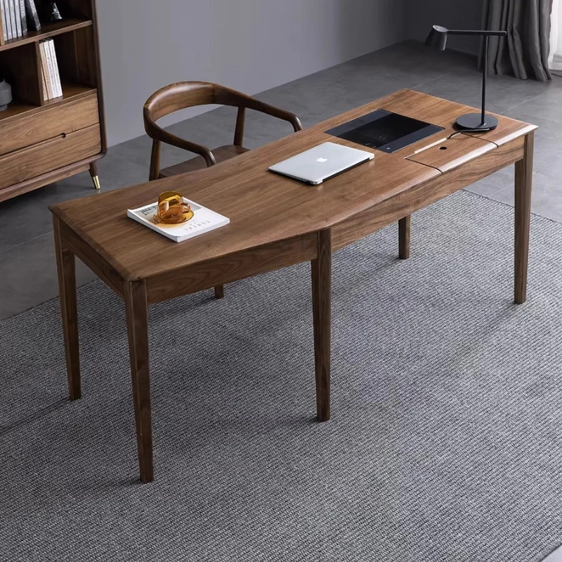 Ijroiya ofis stoli minimalist ixcham yog'ochdan o'rganish uchun noyob mebel