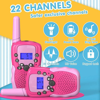 Bolalar uchun Walkie Talkies, Toza ovozli qayta zaryadlanuvchi bolalar Walkie Talkies, 3-12 yoshli bolalar uchun ideal tug'ilgan kun kechasi, ochiq havoda sarguzasht, lager, piyoda sayohat