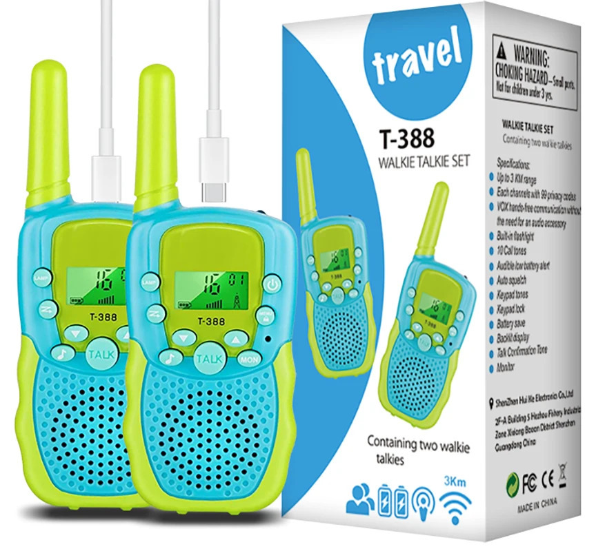 Bolalar uchun Walkie Talkies, Toza ovozli qayta zaryadlanuvchi bolalar Walkie Talkies, 3-12 yoshli bolalar uchun ideal tug'ilgan kun kechasi, ochiq havoda sarguzasht, lager, piyoda sayohat