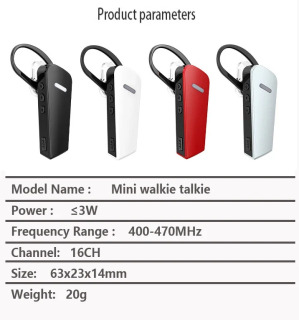 Walkie-talkie Quloqqa ilmoqli simsiz ixcham, 3 Vt, 400-470 MGts