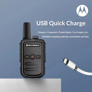 Original Motorola Walkie Talkie 2 to'plami, ochiq havoda lager uchun mini Walkie Talkie, engil va ixcham.