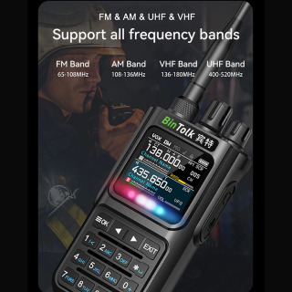 BinTolk BT8000 Walkie Talkie 10 Vt to'liq diapazonli simsiz dasturlashtiriladigan Bluetooth shovqinni bekor qilish xususiyatlari va Type-C Porta zaryadlash