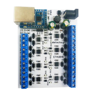 Конвертер-хаб Ethernet RJ45 (1-8 портов) в 8-портовый RS485 для UDP TCP Modbus TCP RTU MQTT HTTP с программным обеспечением для конфигурации ПЛК Коричневый