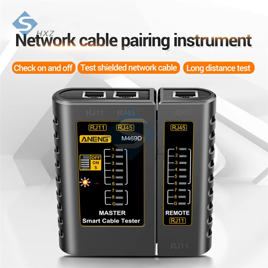 M469D Тестер сетевого кабеля RJ45 + RJ11 Тестер соединительного кабеля Ethernet UTP Тестер сетевого кабеля Сетевой инструмент Инструменты для ремонта сети