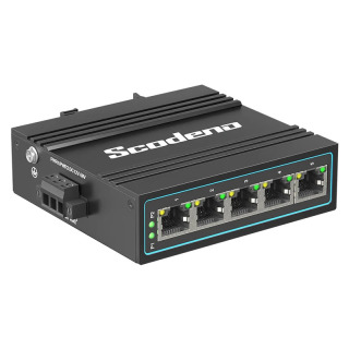 Промышленный сетевой коммутатор Ethernet, 5 портов, DIN-рейка, неуправляемый Megabit IP40 Metal