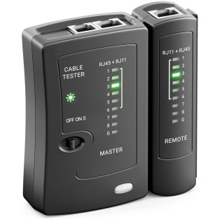 Тестер сетевого Ethernet-кабеля ZoeRax для LAN RJ45 Cat5 Cat5e Cat6 Cat6a Cat7 UTP/экранированного кабеля и RJ11 RJ12 черный