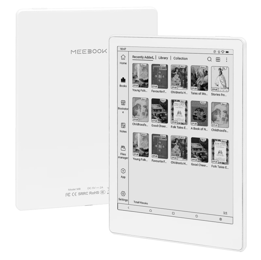 Meebook M8 7,8 dyuymli Android 14 elektron kitob o'quvchi, Google Play do'koni va tezkor yangilash 4G RAM 64 GB ROM