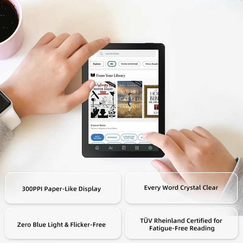 Bigme B6 E-Book Reader 6 dyuymli E-Ink E-Book Reader 36-darajali old yorugʻlik oʻrnatilgan Android 14 Google Play OS 4+64GB Reader