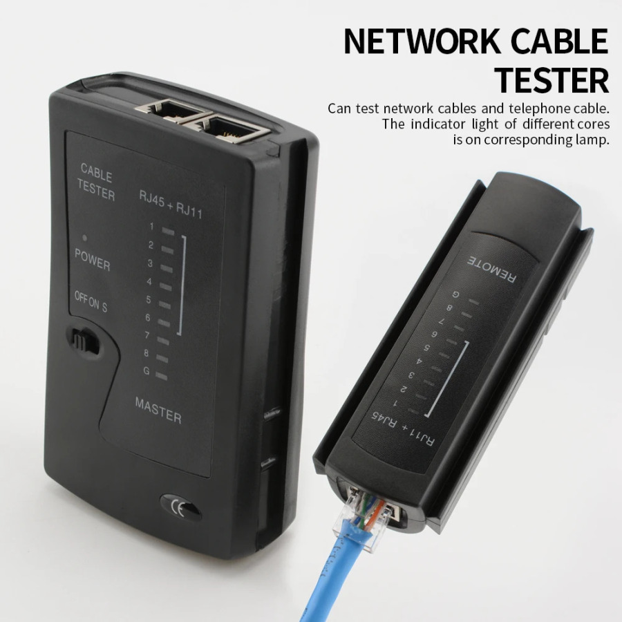 Тестер Сетевых Кабелей Для RJ11, RJ12, LAN, RJ45, Cat5, Cat5e, Cat6, Cat6a, Cat7, UTP/STP, С Поддержкой Телефонных Кабелей RJ11