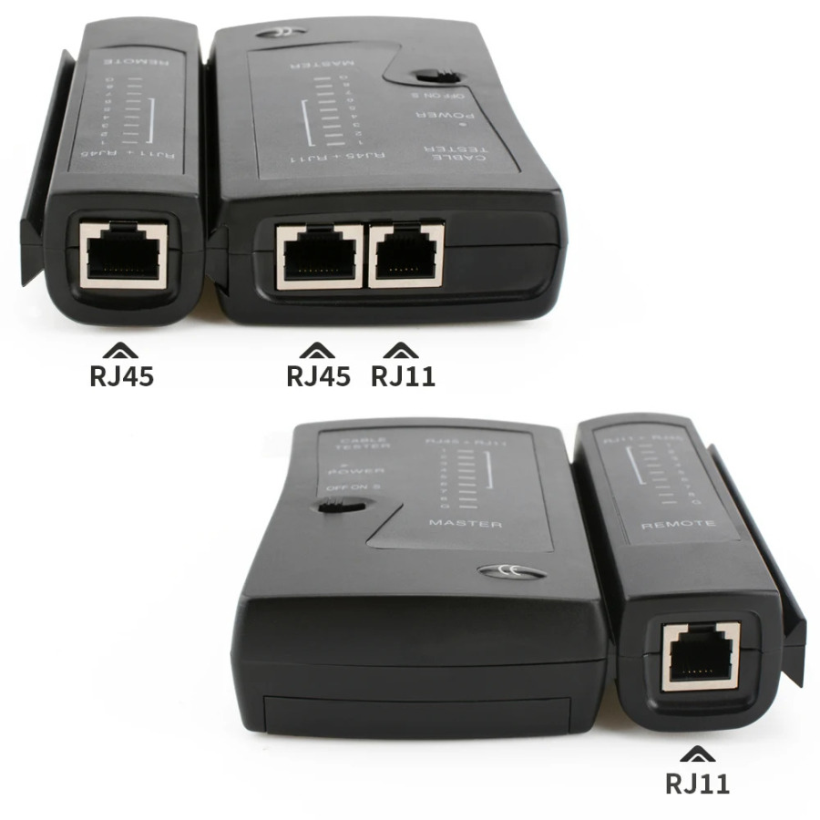 Тестер Сетевых Кабелей Для RJ11, RJ12, LAN, RJ45, Cat5, Cat5e, Cat6, Cat6a, Cat7, UTP/STP, С Поддержкой Телефонных Кабелей RJ11