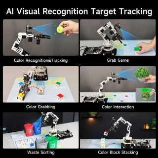 6DOF AI robotli qo'l katta o'lchamli model Kompyuter ko'rish tizimi Python dasturlash virtual mashinani ishlab chiqish loyihalari elektron DIY to'plami