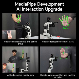 6DOF AI robotli qo'l katta o'lchamli model Kompyuter ko'rish tizimi Python dasturlash virtual mashinani ishlab chiqish loyihalari elektron DIY to'plami