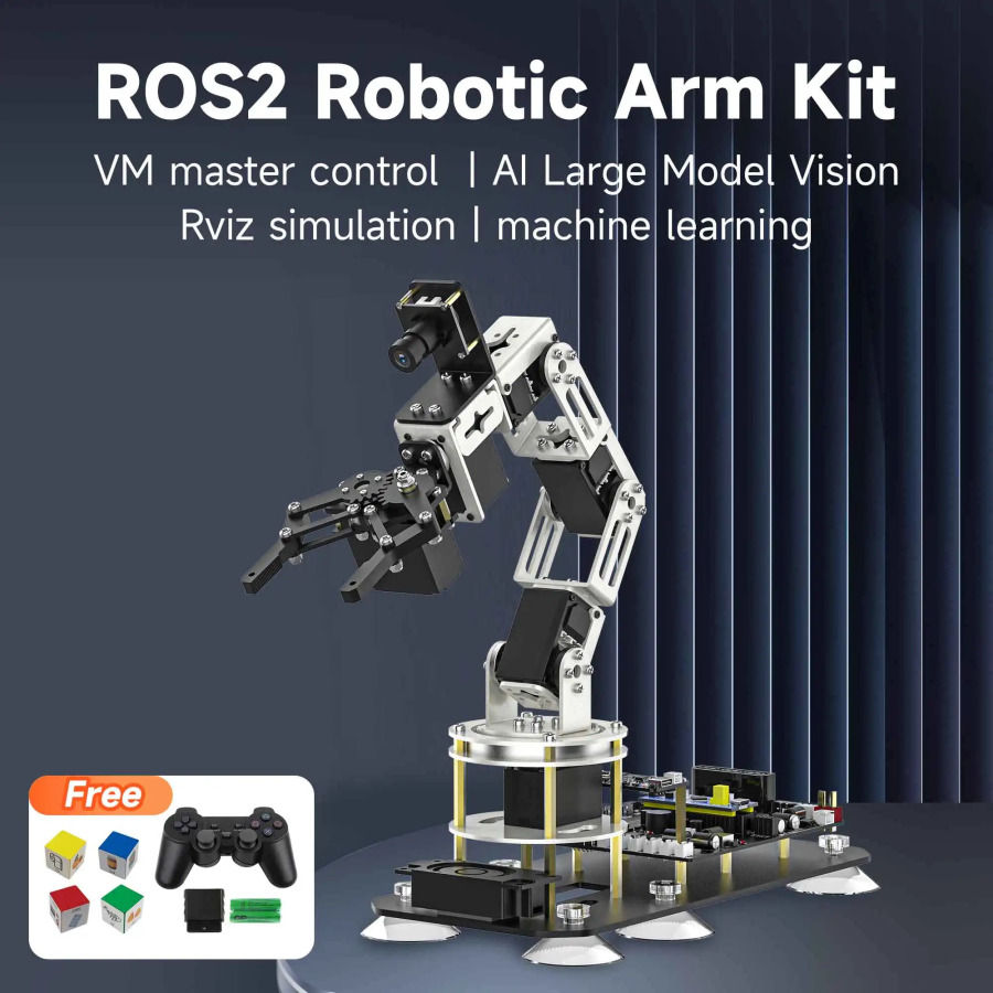 6DOF AI robotli qo'l katta o'lchamli model Kompyuter ko'rish tizimi Python dasturlash virtual mashinani ishlab chiqish loyihalari elektron DIY to'plami