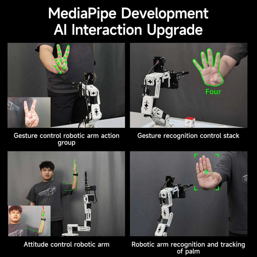 6DOF AI robotli qo'l katta o'lchamli model Kompyuter ko'rish tizimi Python dasturlash virtual mashinani ishlab chiqish loyihalari elektron DIY to'plami