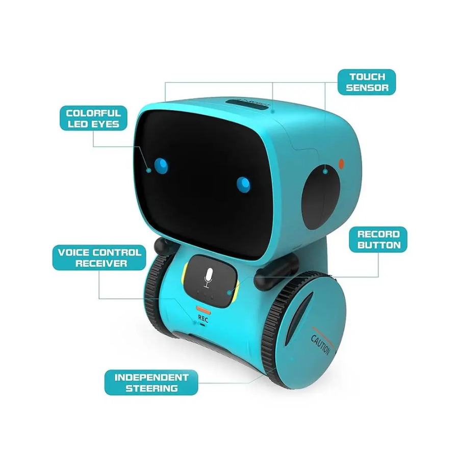 Emo Robot Intelligent Robots Rus Ingliz Ispan versiyasi Ovozli va Sensorli Boshqaruv O'yinchoqlari Interaktiv Ta'lim Bolalar O'yinchoqlari G