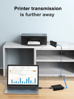 Настоящий 4-портовый сетевой удлинитель USB 2.0 через кабель Ethernet RJ45 Cat5e Cat6 100 м для веб-камеры, камеры, мыши, клавиатуры, принтера, сканера