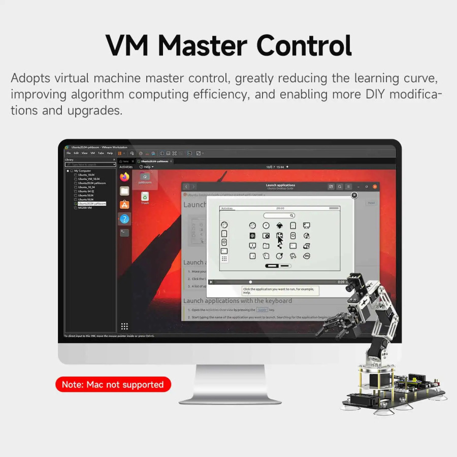 Yahboom DOFBOT SE Robotic Arm: ROS2 qo'llab-quvvatlashi va Python dasturlash bilan AI Robotic Vision Kit 6DOF versiyasi