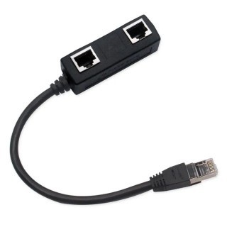 LAN Ethernet-dan tarmoqni kengaytiruvchiga, raqamli kabellar, RJ45 tarmoq ulagichi, RJ45 ajratgich, jek kengaytmasi, adapter kabeli черный