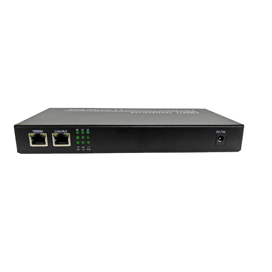 Оптоволоконный коммутатор Gigabit Ethernet, 1,25 ГГц, волоконный, 8 портов, 2 порта RJ45, медиаконвертер SC 20 км, одномодовый оптический трансивер 100 Мбит/с