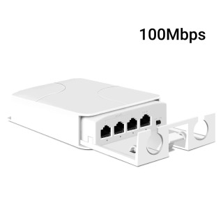 4-портовый IP55 водонепроницаемый повторитель POE 100/1000 Мбит/с 1–3 сетевой коммутатор удлинитель PoE для камеры POE Wierless AP Бежевый