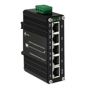 Мини-промышленный 5-портовый гигабитный Ethernet-коммутатор 10/100/1000 Мбит/с RJ45 Din Сетевой коммутатор IP40 Алюминий-40 ° От F до 176 ° Ф СЕРЫЙ