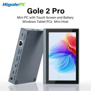 Промышленный мини-компьютер Higole Gole 2 Pro 7 дюймов, Intel, Windows 11, 8/16 ГБ ОЗУ, 4K, для ИИ/автоматизации/образования, портативный ПК черный Великобритания