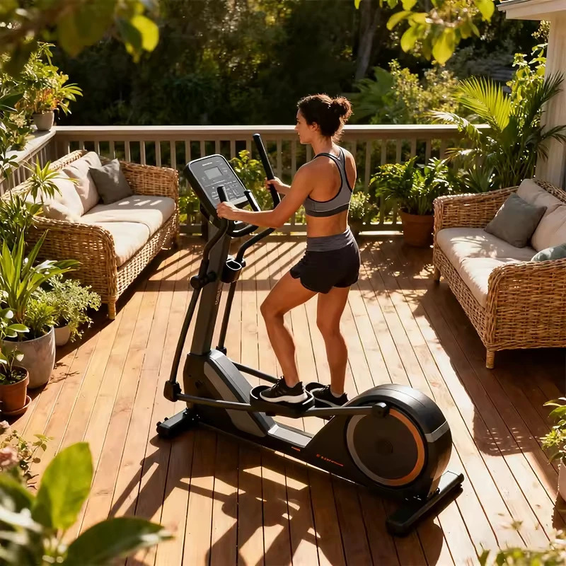 Elliptik trener, tijorat magnitli elliptik fitnes uskunalari, stol ostidagi elliptik trener