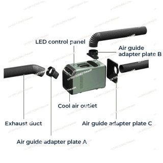 Uy, tashqi va chodirlar uchun portativ mobil konditsioner 48V/110V/220V, energiya tejash, kompressorli